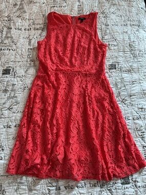 Apt. 9 Coral Lace Fit-and-Flare Midi Dress